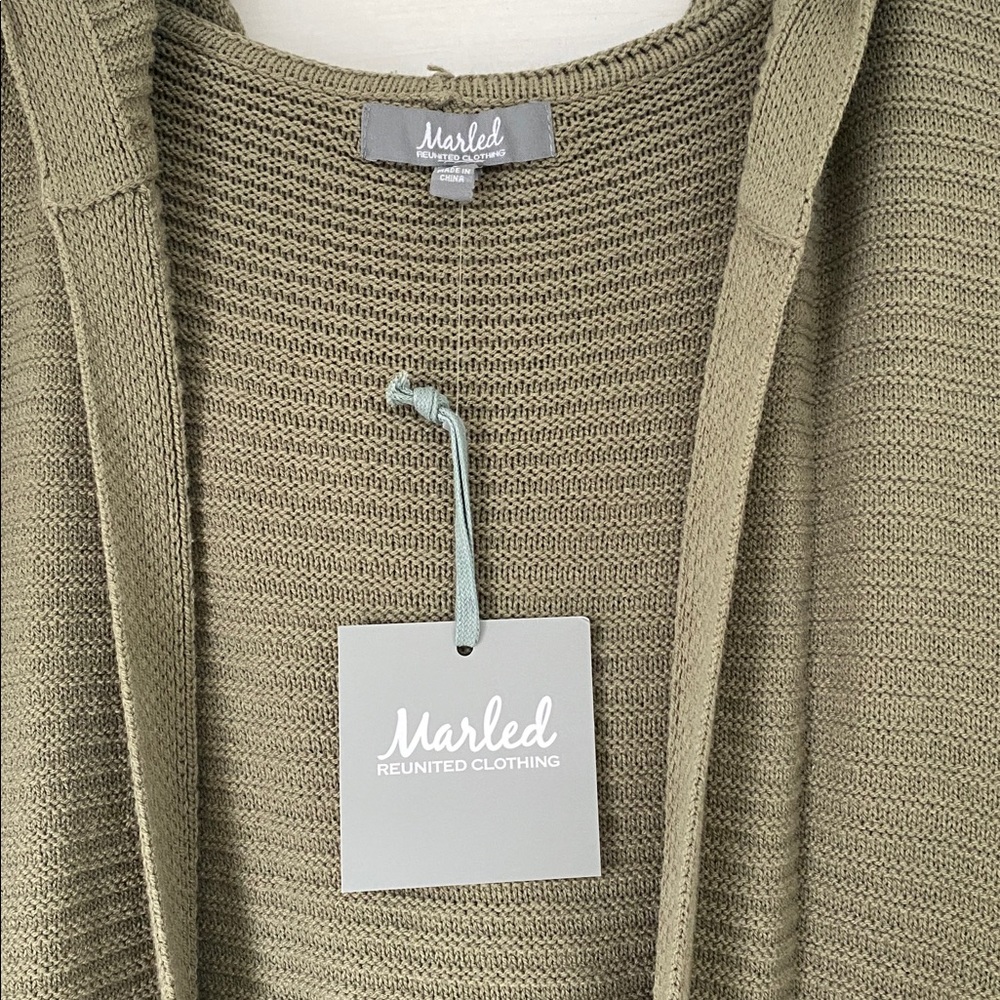 Marled Reunited Olive Knit Cardigan SzLarge - Picture 2 of 4